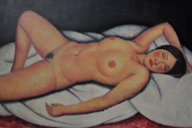 The Women Lying on the White Sheet